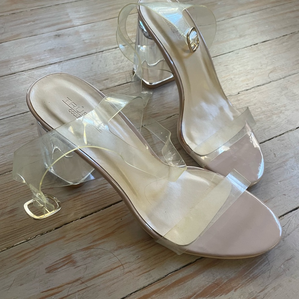Truffle collection clear block heels